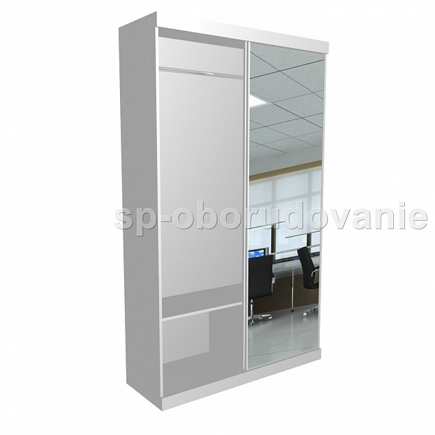 Шкаф серый для одежды с зеркалами SP1353