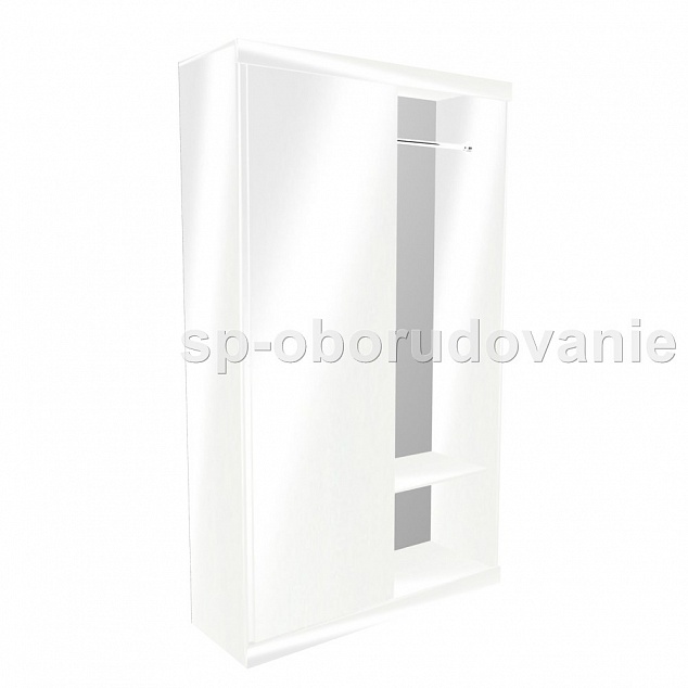 Шкаф белый для одежды купе безрамный SP1350