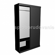 Шкаф черный для одежды купе безрамный SP1351
