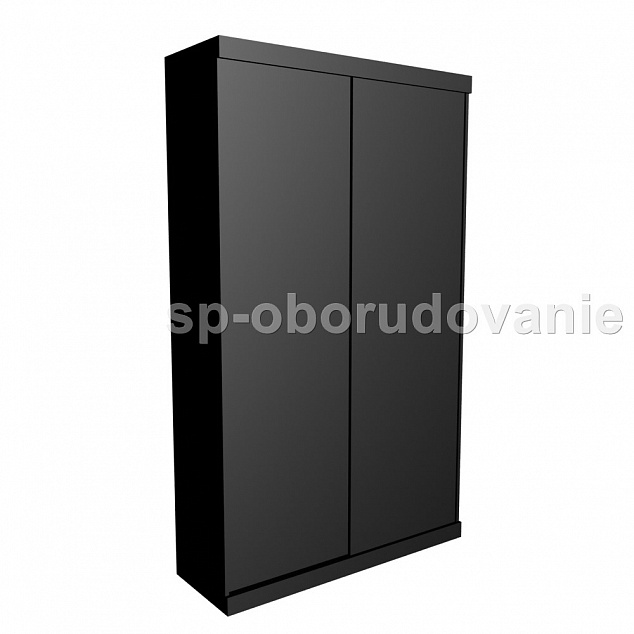 Шкаф черный для одежды купе безрамный SP1351