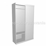 Шкаф серый для одежды купе безрамный SP1349