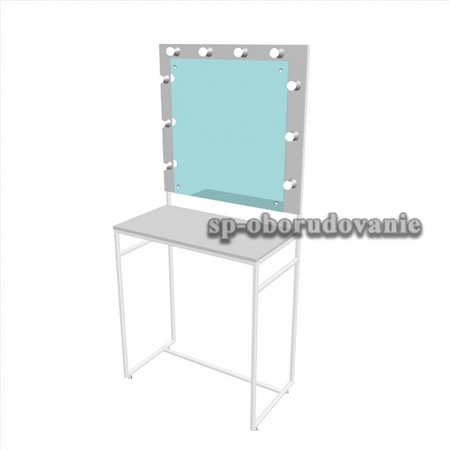 Стол для макияжа из металла, с зеркалом и лампами