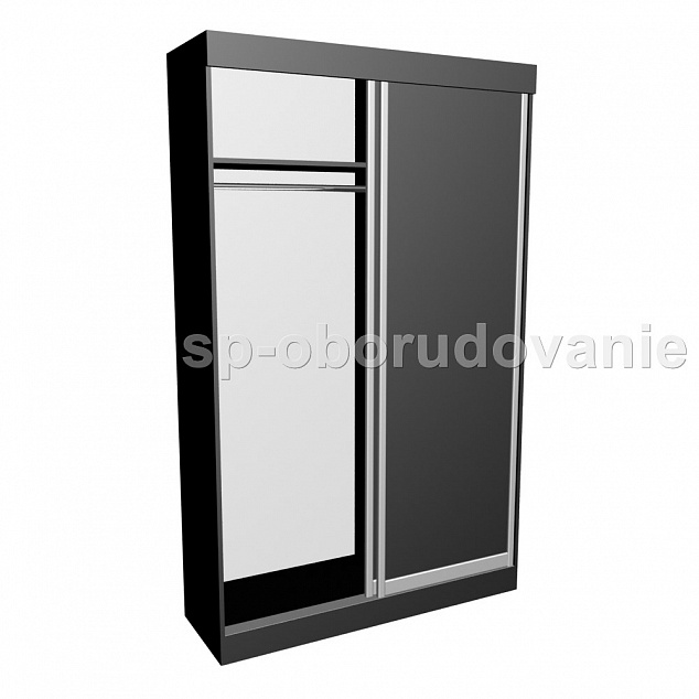 Шкаф черный с дверьми купе SP1329