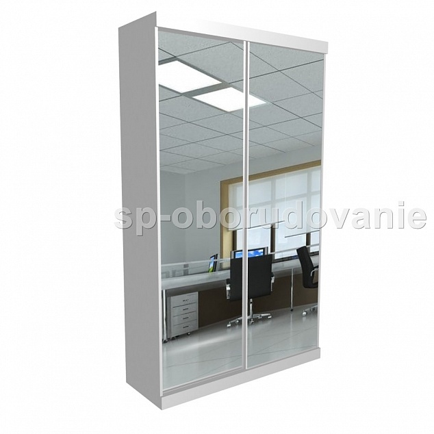 Шкаф серый для одежды с зеркалами SP1353
