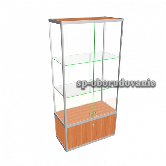 Шкаф стеклянный из профиля прозрачный
